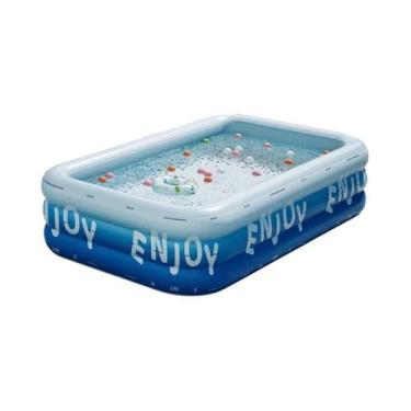 Imagem de Piscina Inflável Grande Para Família 1,8-3M PVC Retangular Infantil Ba