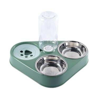 Imagem de KiBcsLic Alimentador automático para animais de estimação, alimentador para gatos, tigela portátil para cães, tigela removível, Verde
