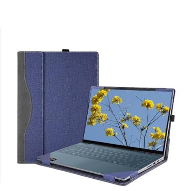 Imagem de Capa de laptop para notebook Lenovo Yoga 7 2 em 1 14ILL10/14AKP10 [não serve para outros modelos], acessórios de bolsa protetora de couro PU (azul escuro, 35.6 cm)
