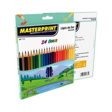 Imagem de Lápis de cor sextavado Masterprint, 24 cores