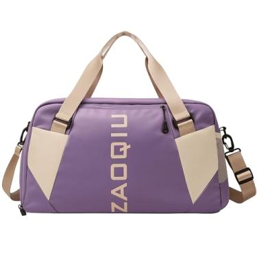 Imagem de Bolsa Mala De Mão 10kg Viagem Academia Bordo Grande Avião Alça ajustável Área Seca Área Molhada Compartimento Tênis (Roxo)