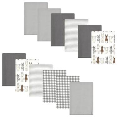 Imagem de Luvable Friends Hudson Baby Flanela Burp Panos, conjunto com 12 unidades, Farm Friends Pastel, 14x20 inches