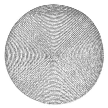 Imagem de Sousplat Jogo Americano 6 Unidades Redondo Jantar para Mesa Posta Descanso de Prato(Prata,Kit 4)