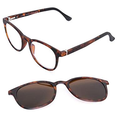 Imagem de VITENZI Óculos De Leitura Progressivos Para Mulheres E Homens, Leitores Multifocais Computador Com Lentes Bloqueadoras Luz Azul - Inclui Sol Magnéticos Clipe Nápoles Na Cor Tartaruga