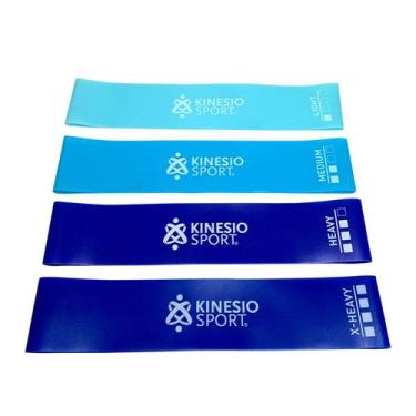 Imagem de Kit com 4 mini bands elásticas KinesioSport - 25cm x 5cm