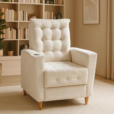 Imagem de Poltrona de Amamentação Melissa Puff Bege Claro