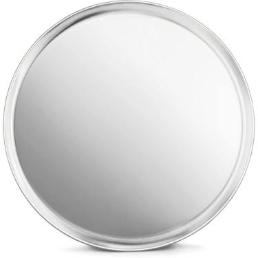 Imagem de New Star Foodservice | Bandeja de pizza comercial de alumínio estilo cupê (prata, 35,5 cm)