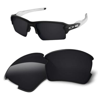 Imagem de Lentes de substituição de 1,6 mm compatíveis com óculos de sol Oakley Flak 2.0 XL OO9188, antiarranhões e resistentes a impactos, Preto escuro, One Size