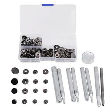 Imagem de LiebeWH 40 Conjuntos Snap para Costurar Botões de Fixador de Prensa de Prensa Com Ferramentas de Configuração para Jaquetas Sacos de Jeans de Couro e Acessórios de Roupas (Preto)