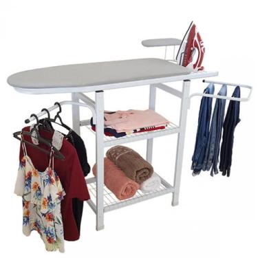 Imagem de Tabua De Passar Roupa Passadeira Mesa De Passar Multiuso Calceiro e Ca