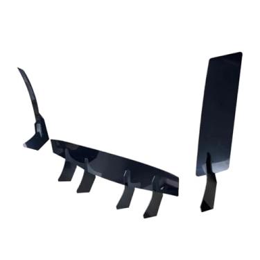 Imagem de Compatível com Mustang 2018 2019 2020 2021 Para-choque traseiro, spoiler, difusor traseiro, divisores laterais, lâmina, acessório automotivo modificado, substituição(Black 5mm thickness)