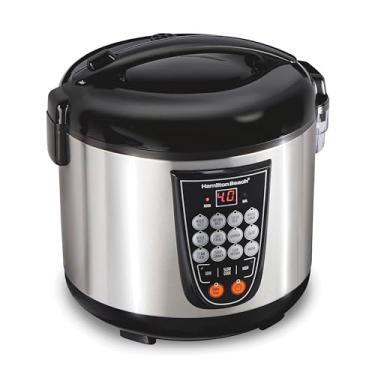 Imagem de Hamilton Beach Panela de arroz programável para 20 xícaras, panela lenta e vaporizador de alimentos com 14 configurações