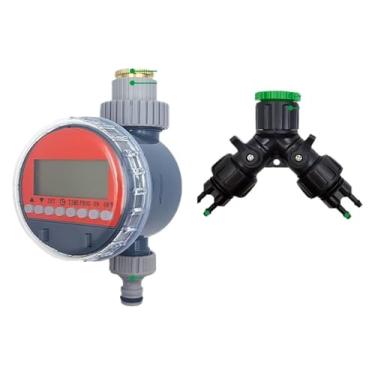 Imagem de BYYINGSUS Válvula esférica temporizador de irrigação A-utomatic LCD regador eletrônico de tanque de água irrigador para estufa de jardim doméstico (temporizador de válvula esférica-f)