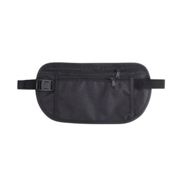 Imagem de Pochete Doleira Antifurto Ajustável Unissex para Viagem, Resistente à Água, com Design Slim e 2 Compartimentos Internos para Cartões, Dinheiro e Documentos