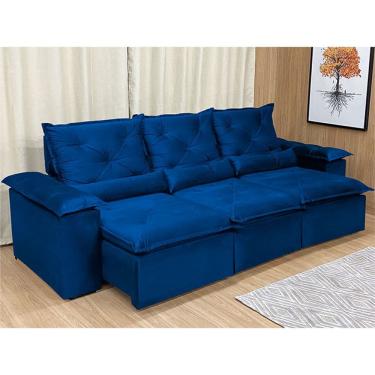Imagem de Sofá Retrátil Reclinável 2,90 m Azul 206 Athenas