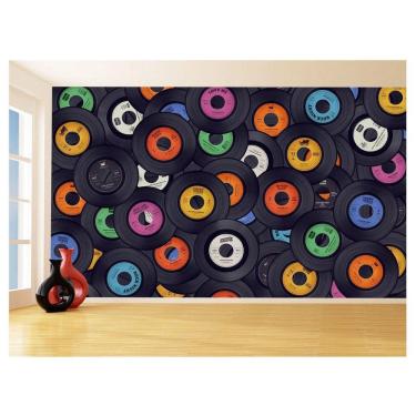 Imagem de Papel De Parede 3D Musica Vinil Antigos Retrô 3,5M Mus85