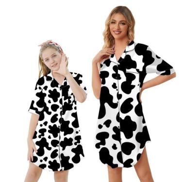 Imagem de Camisola Schbbbta Girls de cetim com botões de manga curta 5-6Y