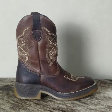 Imagem de Bota Texana Masculina Couro Country Solado Jump Marrom - Paint Horse, 