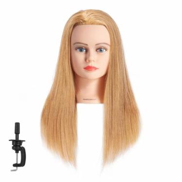 Imagem de Mannequin Head HAIRGINKGO 100% cabelo humano 20-22 polegadas para trei