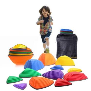 Imagem de Stepping Stones makarci para crianças Obstacle Courses Play 12 unidade