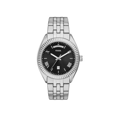 Imagem de Fossil Relógio masculino Campbell de aço inoxidável com três ponteiros e data (modelo: FS6139)