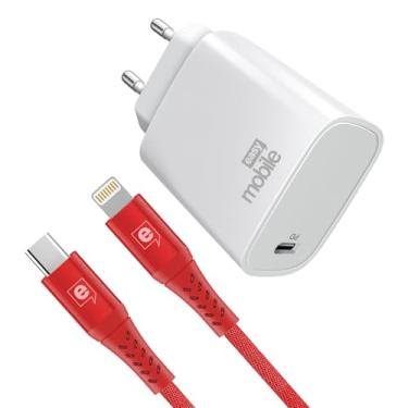 Imagem de Kit Carregador 25W Power Delivery com Cabo USB-C Lightning Certificado MFi 1,5m Easy Mobile, Compatível com iPhone 11/12/13/14 iPad, Vermelho