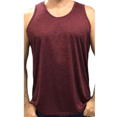 Imagem de Regata Masculina Dry Fit Plus Size - Fix, Vinho rajado, G2