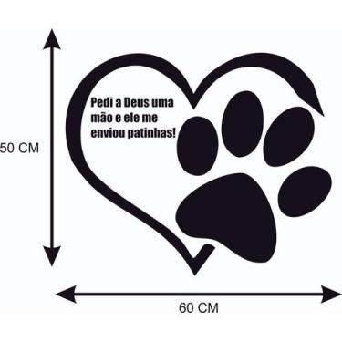 Imagem de Adesivo Decorativo Parede Coração Pet Amor Petshop - V3 Shop