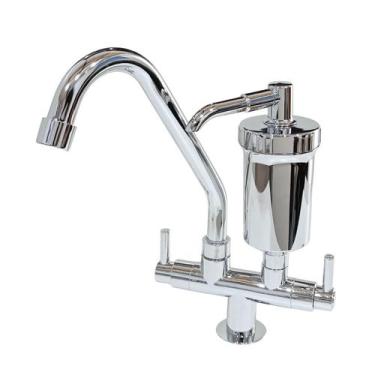 Imagem de Torneira Bancada C/ Filtro Base Cromada Tubo J Inox - Larmont Acabamen