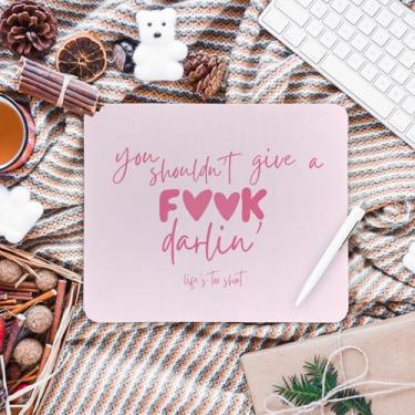 Imagem de Mouse pad rosa rosa positivo, mouse pad moderno de afirmação rosa mousepad para casa, escritório, dormitório, laptop, computador, acessórios de mesa, suprimentos, presentes inspiradores para mulheres