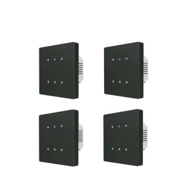 Imagem de GaoLeAve Smart ZigBee Interruptor de cortina com anel estrela para persiana elétrica, motor cego, Alexa/óculos de proteção, controle remoto em casa, preto, 4 peças