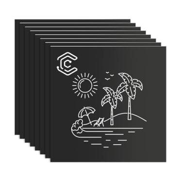 Imagem de 8 placas de gravação a laser 30 x 30 cm - 1,3 mm placa ABS de duas cores para placas externas, placas de porta, corte e gravação a laser DIY (preto/branco)