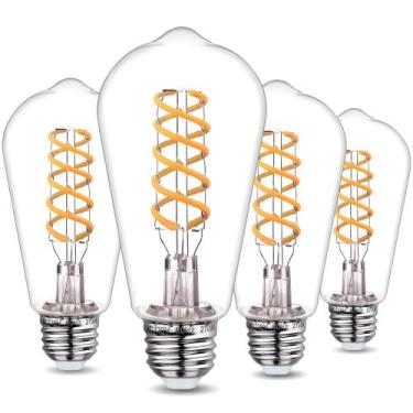 Imagem de Lâmpadas LED Tiadio Vintage Edison 6W 2700K E26 reguláveis, pacote com