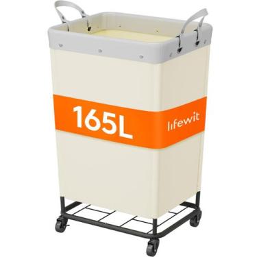 Imagem de Cesto de roupa suja Lifewit 165L Rolling Hamper Steel Frame