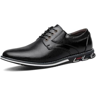 Imagem de Sapato social masculino casual, confortável, moderno, de couro macio de qualidade superior, sapato casual Oxford, Preto brilhante, 46