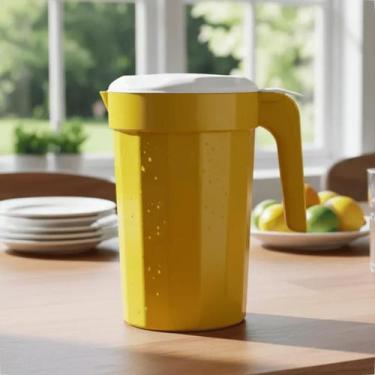 Imagem de Kit 10 Jarras Plásticas 2L Com Tampa Branca Para Água e Suco - GP Plás