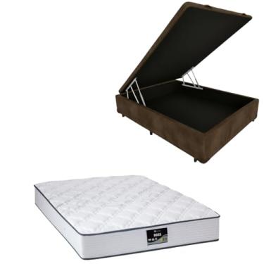 Imagem de Cama Box Baú Blindada com Colchão Doss Molas Ensacadas 30cm (SUEDE MARROM, Casal)