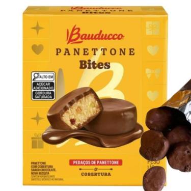 Imagem de Panettone Bites Bauducco 107g Pedaços de Panettone coberto de Chocolat