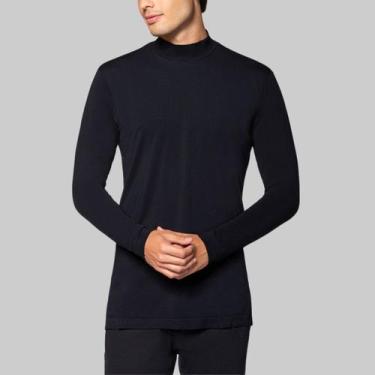 Imagem de Camiseta Lupo Micromodal Gola Alta Sem Costura Manga Longa 75042, Pret