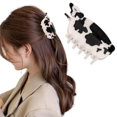 Imagem de Material com estampa de vaca, prendedores de cabelo de vaca Hapdo, presentes para mulheres, fofos, acetato, engraçado, animal de fazenda, prendedor de cabelo, acessórios de cabelo ocidentais