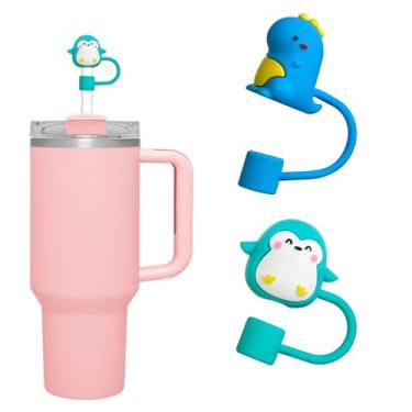 Imagem de WELTAZ Pacote com 2 capas de canudo compatíveis com canudo Stanley de 10 mm (serve para copos de 396.9 g, 567.0 g, 850.5 g e 1,134.0 g)