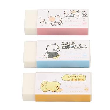 Imagem de Borracha de lápis branca mini textura macia 3 pacote forte capacidade de limpeza para esboçar borrachas de uso de escritório