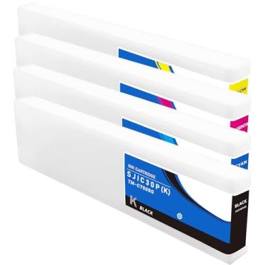 Imagem de SUPERYILED Cartucho de tinta de substituição SJIC30P para C33S020635 C33S020636 C33S020637 C33S020638 cartucho de tinta para impressoras COLORWORKS TM-C7500G TM-C7500GE (pacote com 4 300 ml)