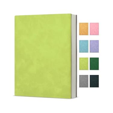 Imagem de KSFFWQIN Caderno de diário para mulheres e homens, caderno pautado na faculdade para trabalho, escola, anotações, diário, 15 x 20 cm - verde