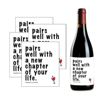 Imagem de Congratulation New Chapter Adesivos de garrafa de vinho para colegas de trabalho amigos novos começos promoção de trabalho presentes de vinho para mulheres homens despedida de despedida de