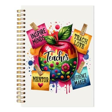 Imagem de LADOCK Boho Caderno espiral inspirador para professores, caderno de presentes de agradecimento ao professor, material de volta às aulas, presente de professores para educadores, diário feminino, 13 x