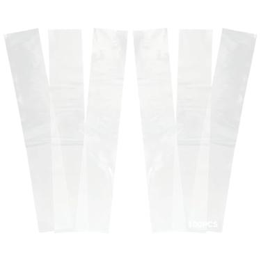 Imagem de Pe 100 peças de sacos de plástico transparentes longos 15 cm x 130 cm, para itens grandes, arte e pôsteres, tapetes de ioga, design transparente à prova d'água, mangas de armazenamento resistentes de