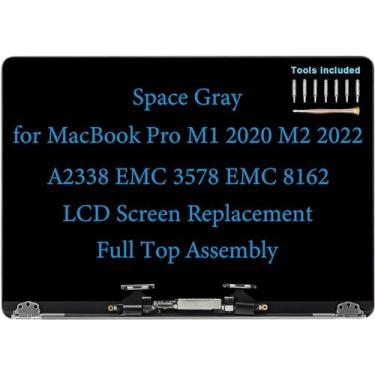 Imagem de Substituição de tela de 13 polegadas para MacBook Pro A2338 M1 2020 M2 2022 EMC 3578 EMC 8162 Display LCD Kit completo de montagem (cinza espacial)