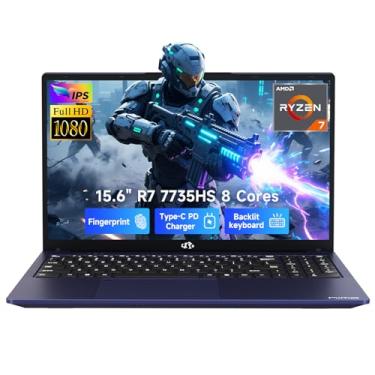 Imagem de NIMO 15.6" IPS FHD Gaming-Laptop, 8 Cores Ryzen 7 7735HS 16GB DDR5 RAM 1TB SSD (Beats i7-12650H, Up to 4.75GHz) Computer with Radeon 680M 100W Type-C Backlit Keyboard Fingerprint Unlock, Blue