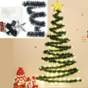 Imagem de Árvore Natal De Parede 100 Lâmpadas LEDs Enfeite De 9m 220v - Genérico